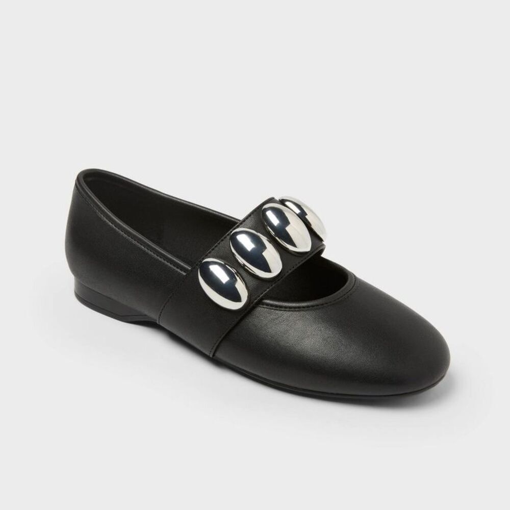 Women’s Genevieve Oversized Dome Stud Mary Jane Flats